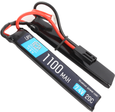 Аккумулятор (АКБ) BlueMAX 7,4 (Li-Po) 1100H20C 102*21*5.2x2