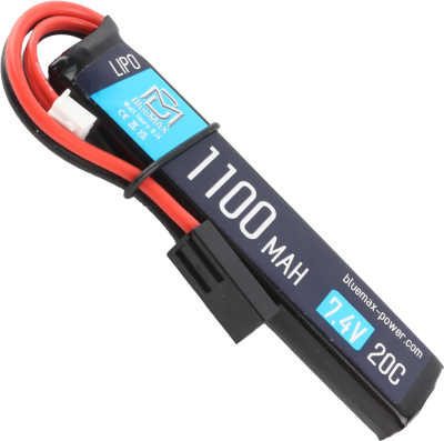 Аккумулятор (АКБ) BlueMAX 7,4 (Li-Po) 1100H20C 102*21*10